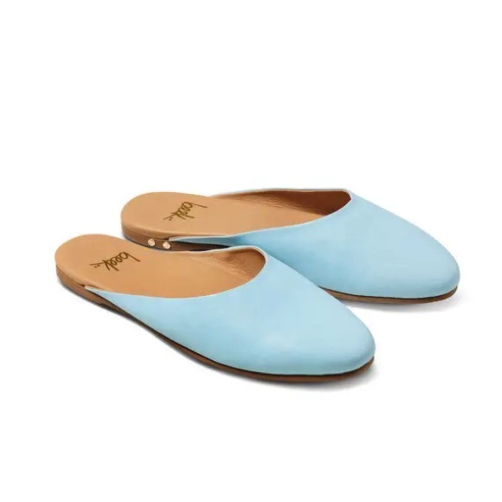 BEEK Womens Phoebe Leather Ballet Flat Slipper Mules Blue 8 US $240 MSRP